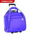 Wheeled under seat carry-on with back-up bag,quilted rolling under seat tote,boarding bag HCDP0051